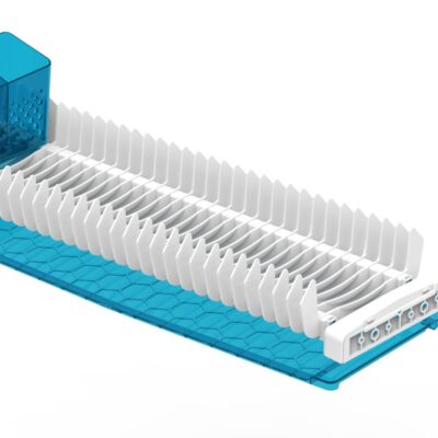 Custom static width rack for inside cabinet Drip Tray direct to sink